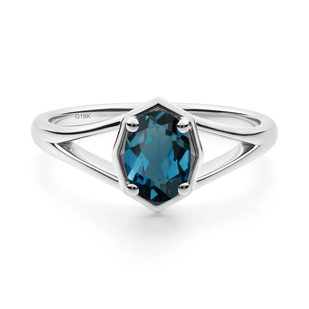 Oval London Blue Topaz Split Shank Eengagement Ring - Image 7