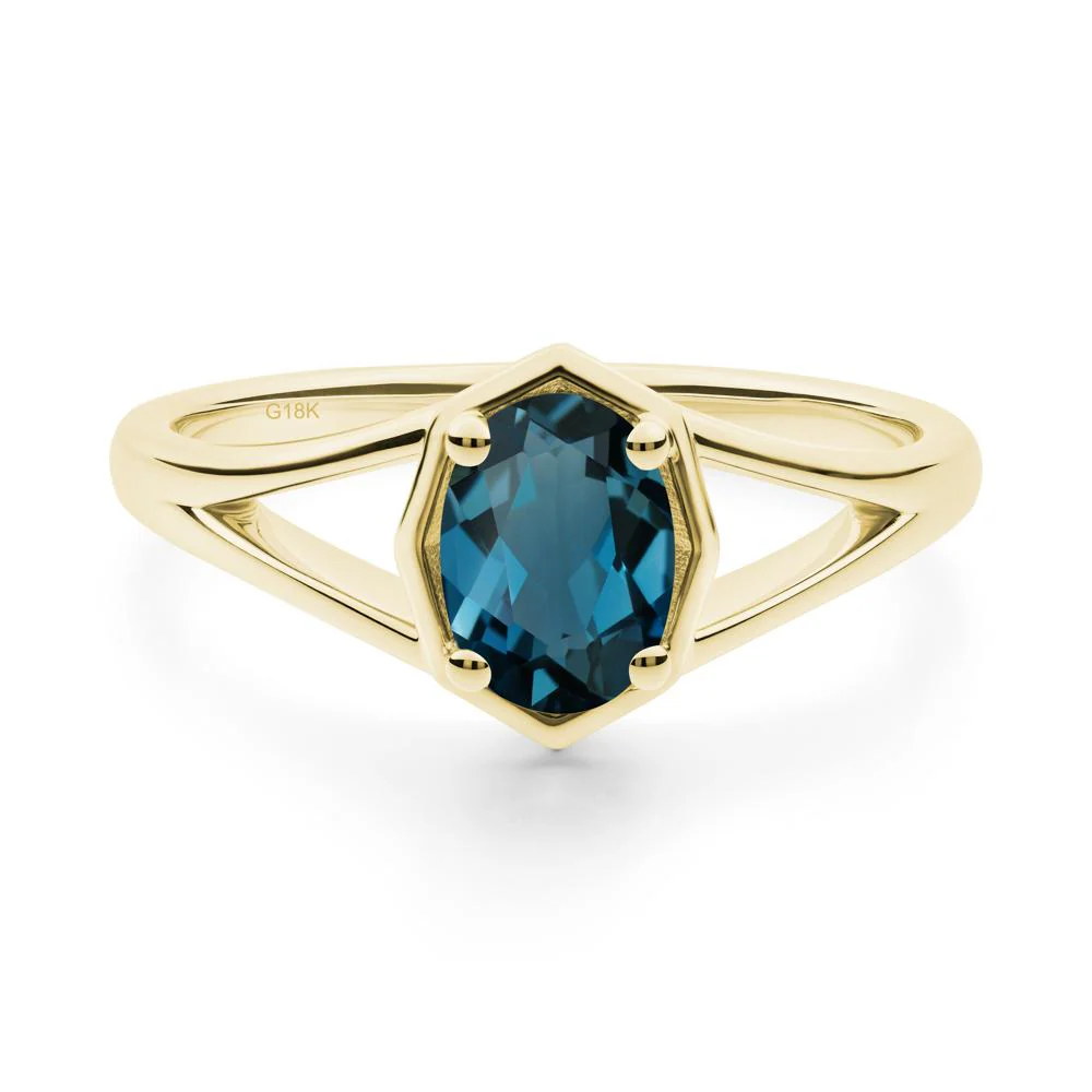 Oval London Blue Topaz Split Shank Eengagement Ring - Image 9
