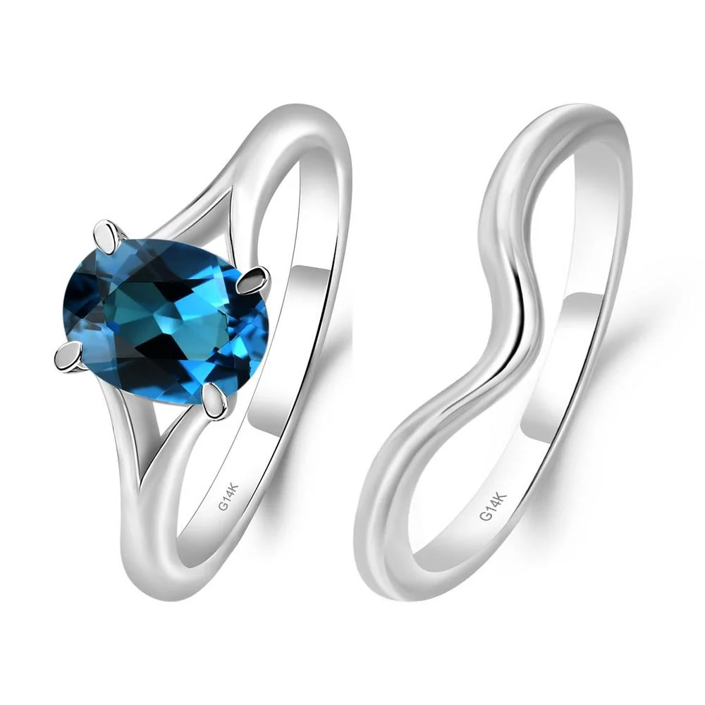 London Blue Topaz Split Shank Ring - Image 13