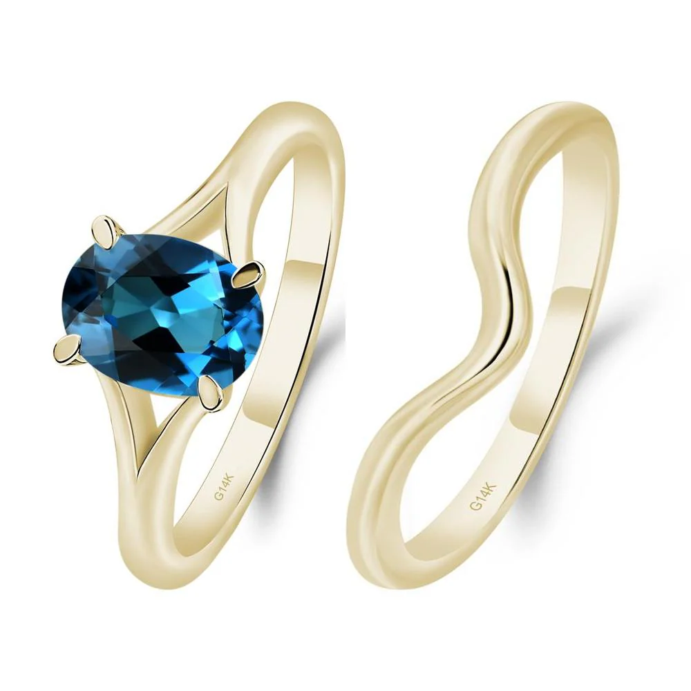 London Blue Topaz Split Shank Ring - Image 15