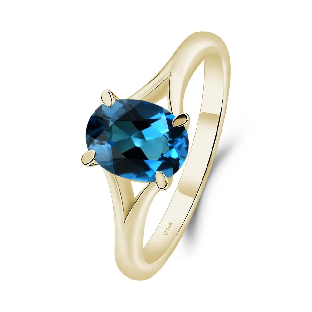 London Blue Topaz Split Shank Ring - Image 2