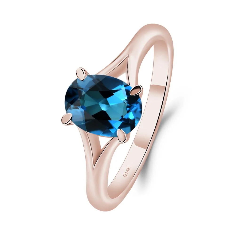 London Blue Topaz Split Shank Ring - Image 3