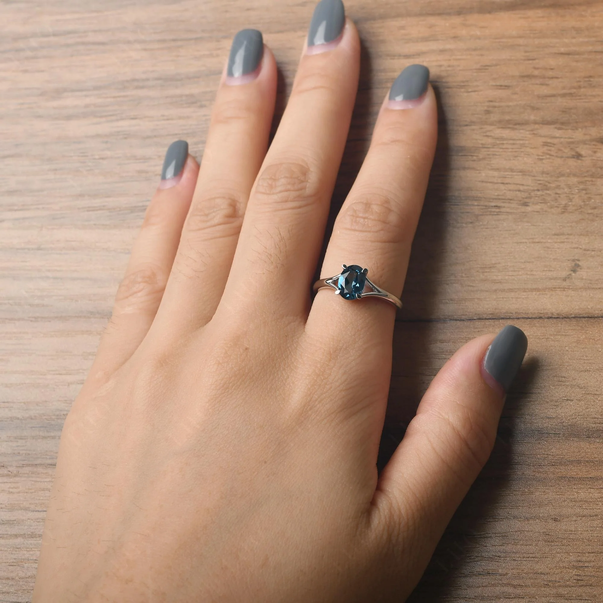 London Blue Topaz Split Shank Ring - Image 33