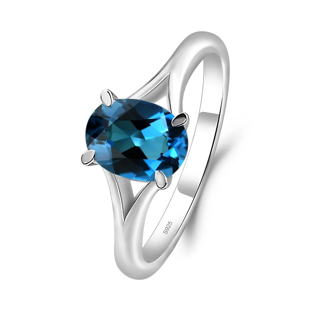 London Blue Topaz Split Shank Ring - Image 4