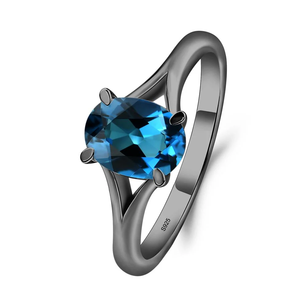 London Blue Topaz Split Shank Ring - Image 5
