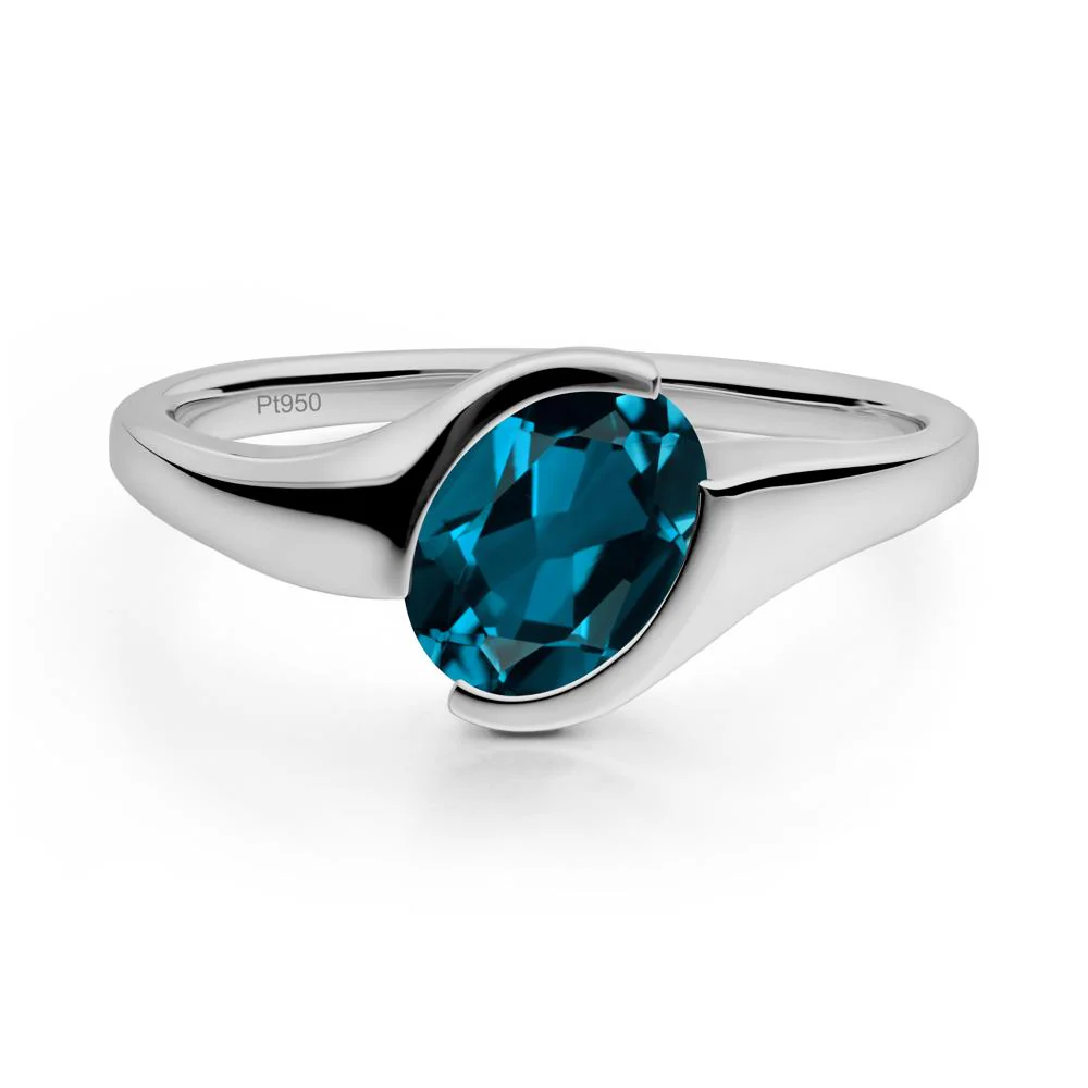 Oval London Blue Topaz Tension Ring - Image 9