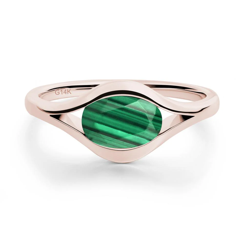Oval Malachite Evil Eye Ring - Image 4