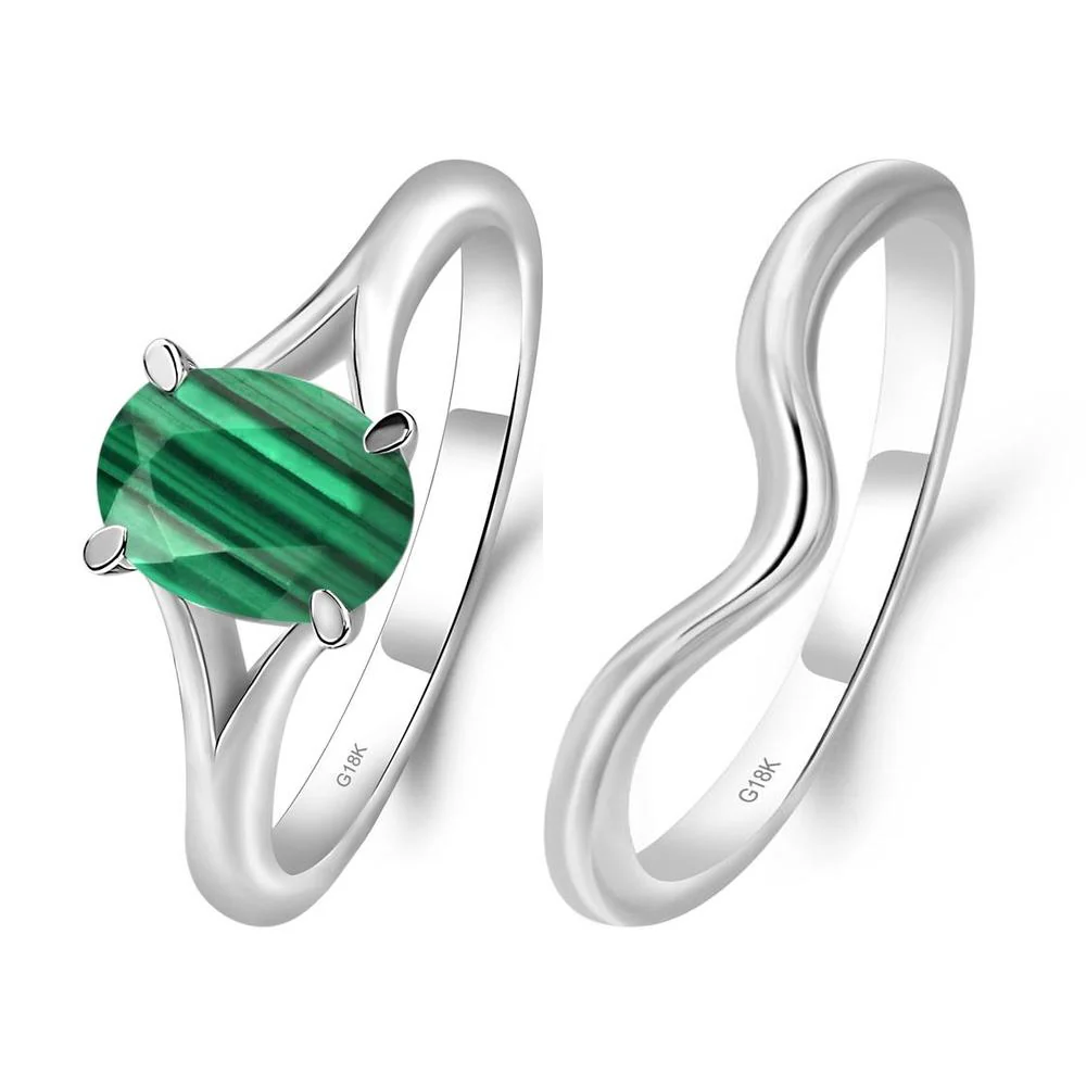 Malachite Split Shank Engagement Ring - Image 19