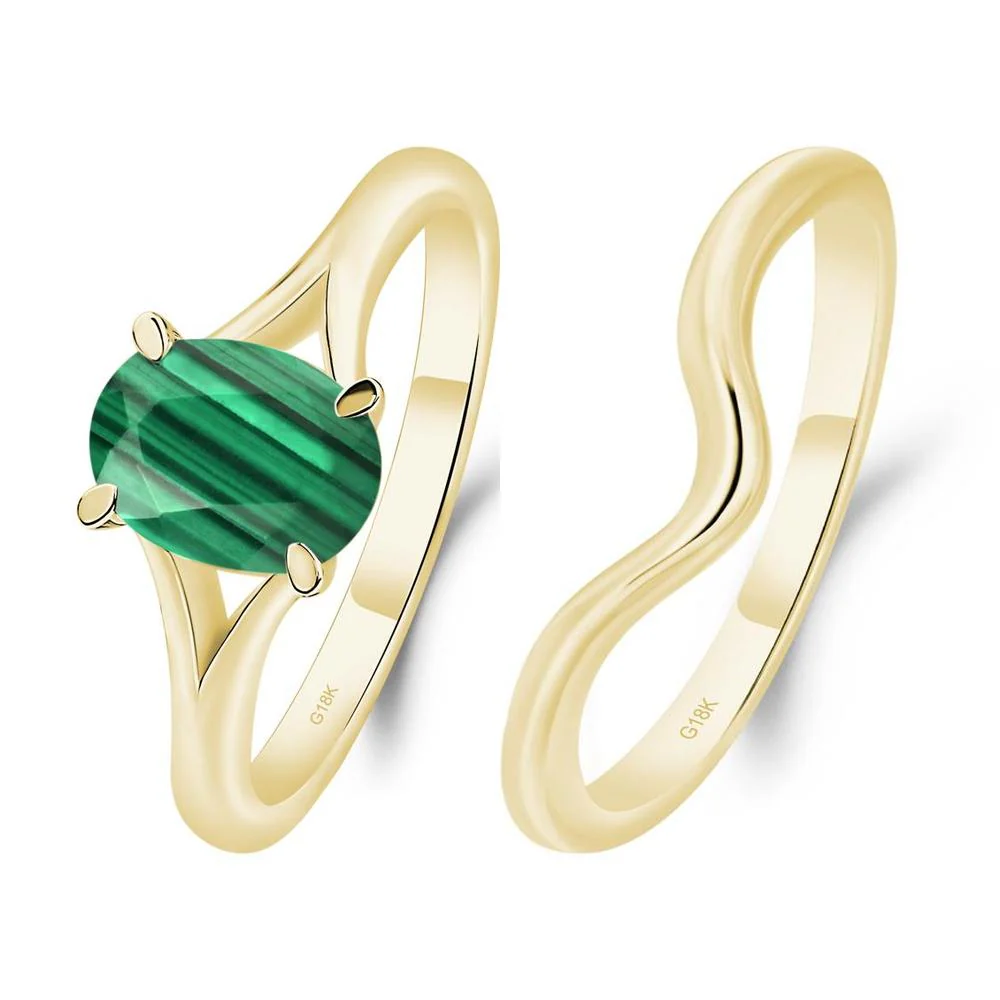 Malachite Split Shank Engagement Ring - Image 21