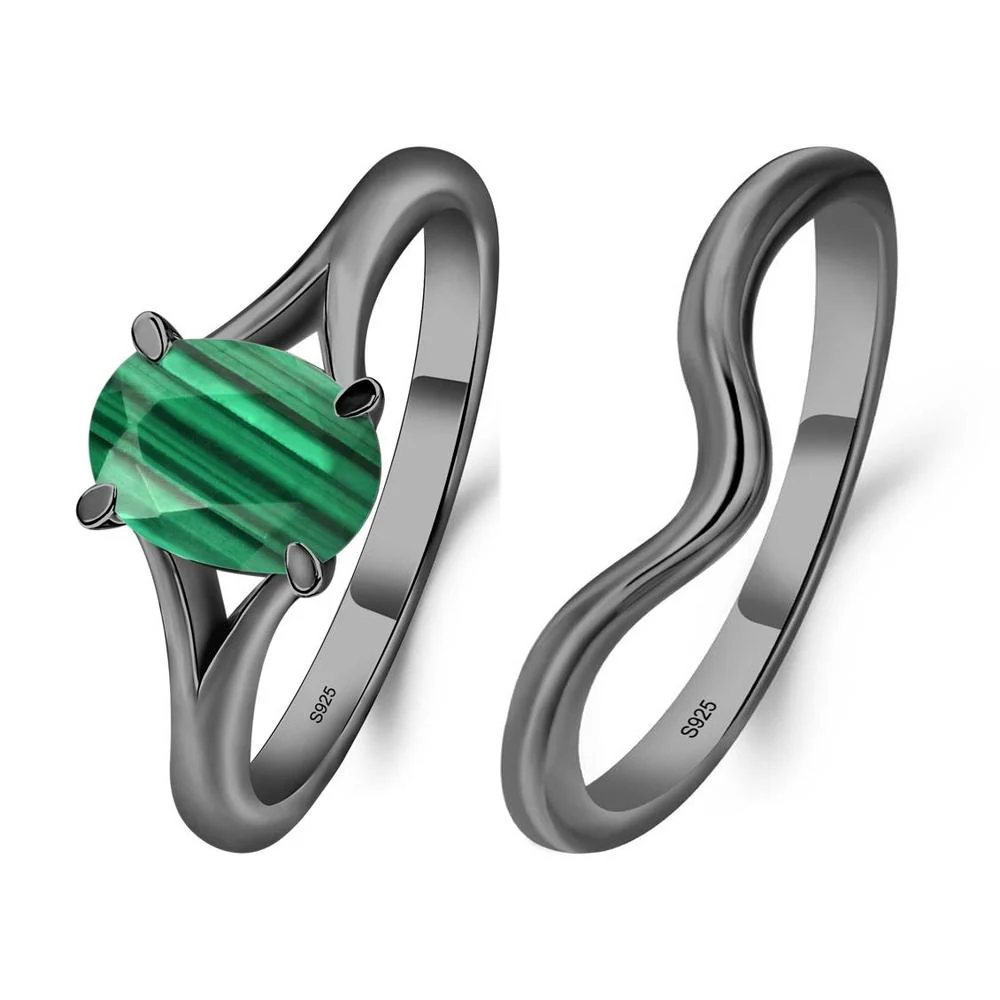 Malachite Split Shank Engagement Ring - Image 23