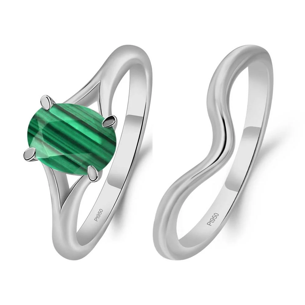 Malachite Split Shank Engagement Ring - Image 25
