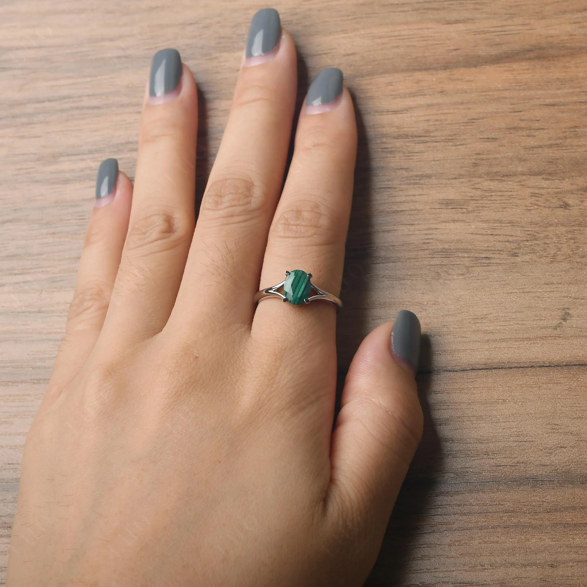 Malachite Split Shank Engagement Ring - Image 33