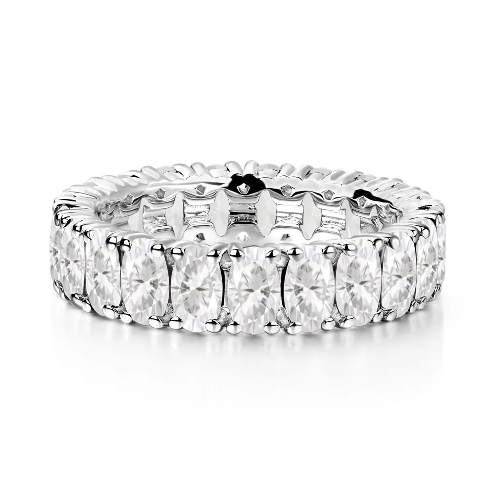 Oval Moissanite Eternity Band Ring - Image 2