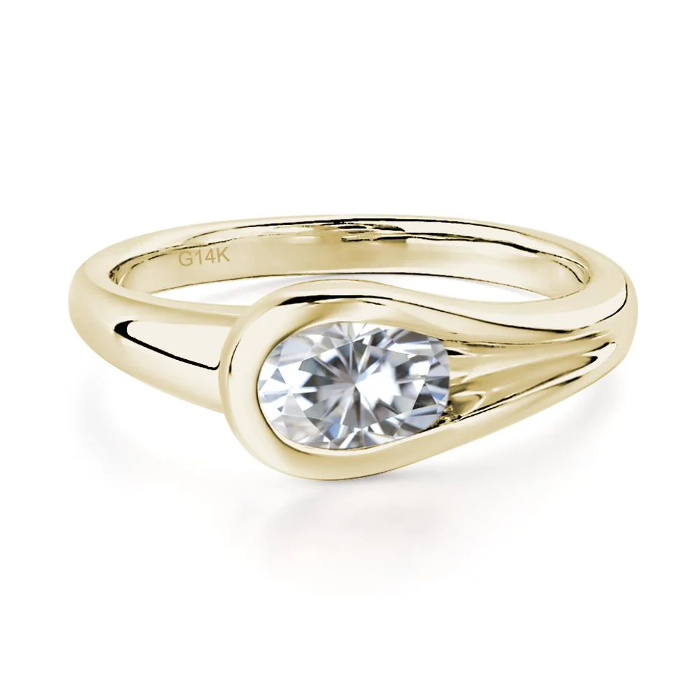 Moissanite East West Oval Engagement Ring - Image 3