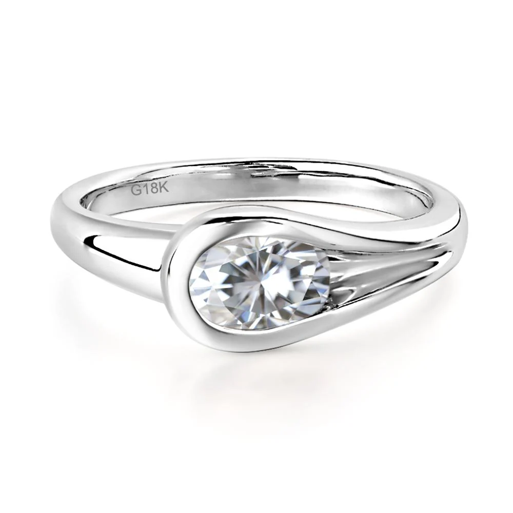 Moissanite East West Oval Engagement Ring - Image 5