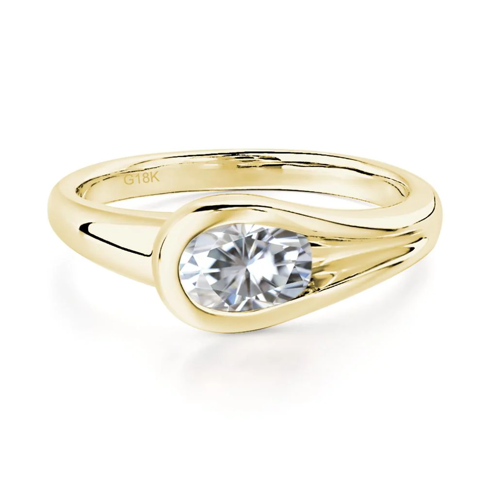 Moissanite East West Oval Engagement Ring - Image 6