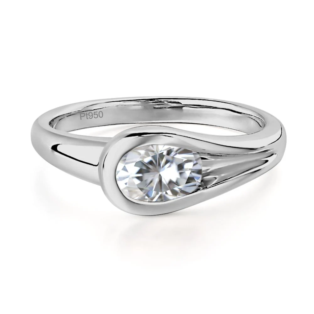 Moissanite East West Oval Engagement Ring - Image 8