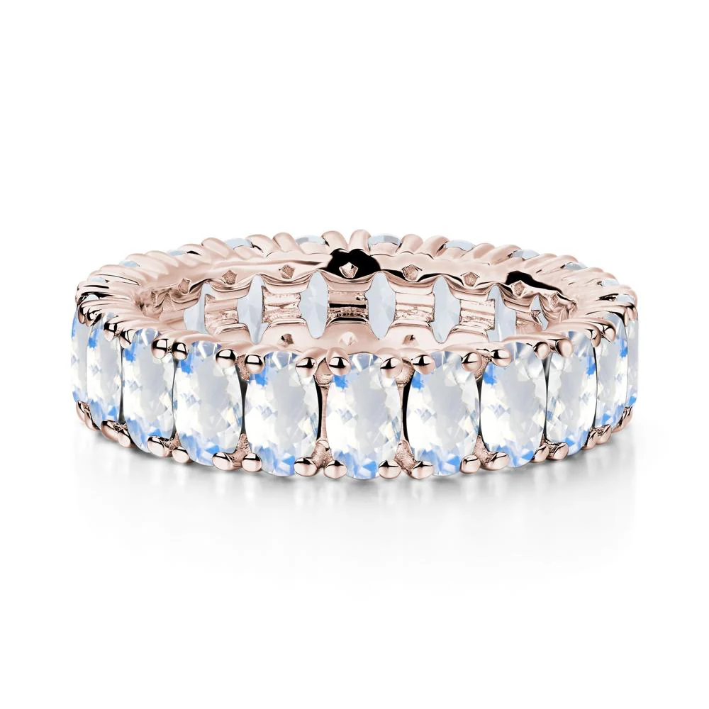 Oval Moonstone Eternity Band Ring - Image 5