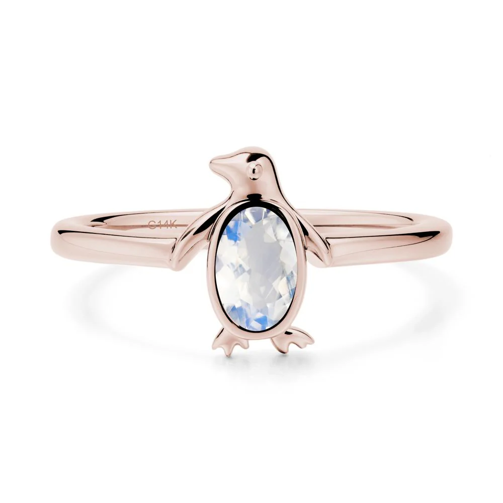 Oval Moonstone Penguin Ring - Image 2