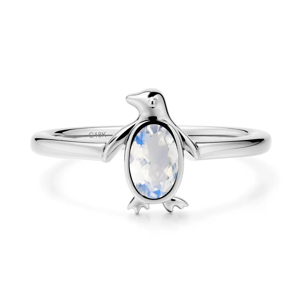 Oval Moonstone Penguin Ring - Image 5