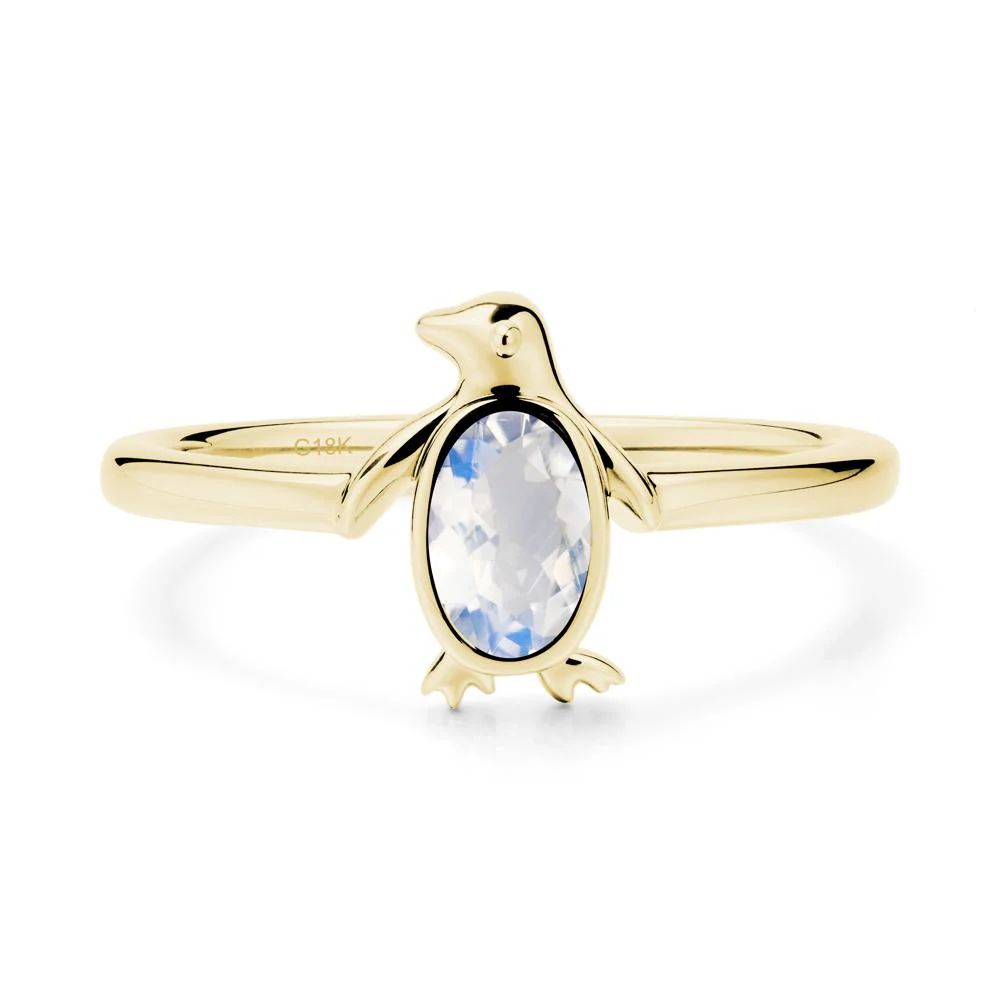 Oval Moonstone Penguin Ring - Image 6