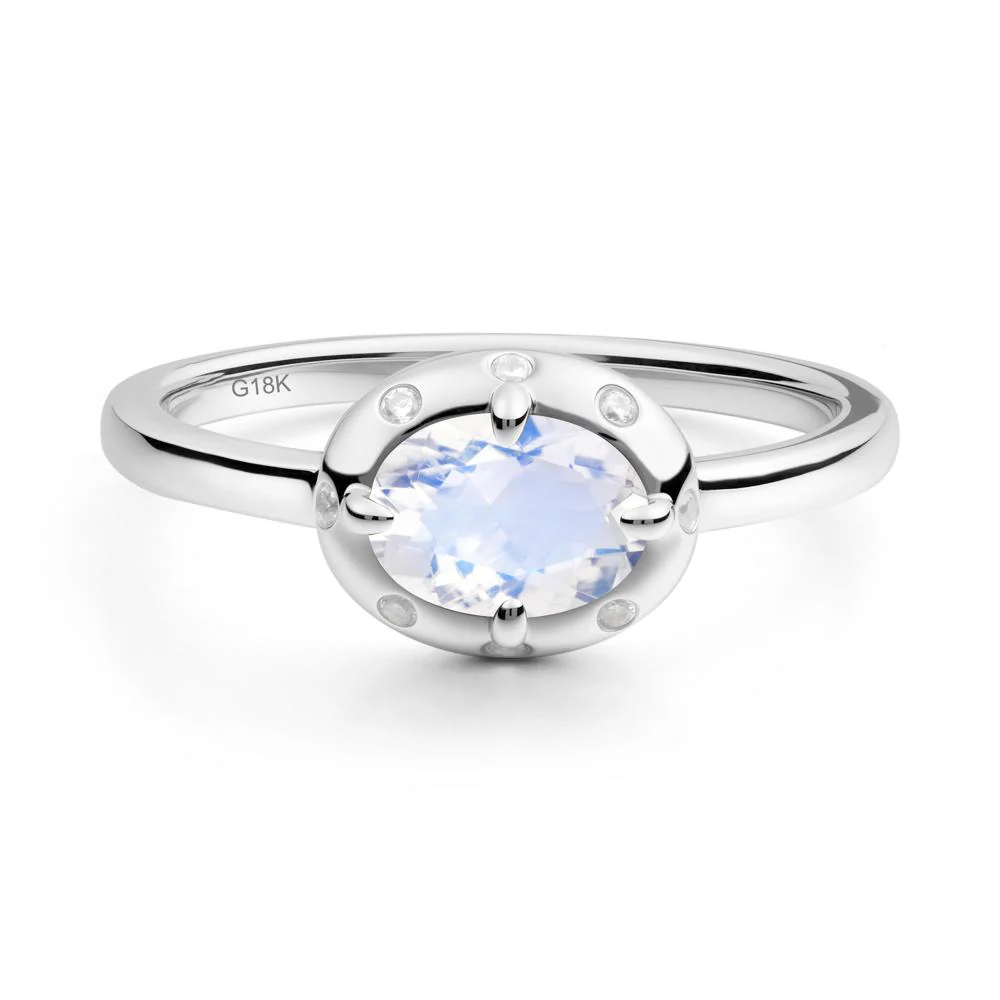 Oval Moonstone Ring with Faux-Bezel Setting - Image 2