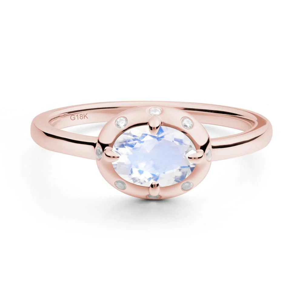 Oval Moonstone Ring with Faux-Bezel Setting - Image 5