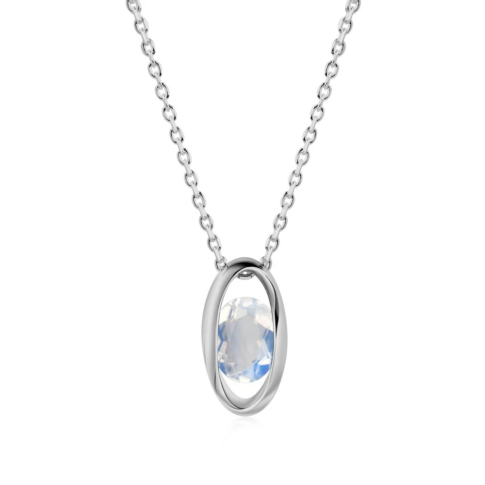 Oval Moonstone Solitaire Pendant