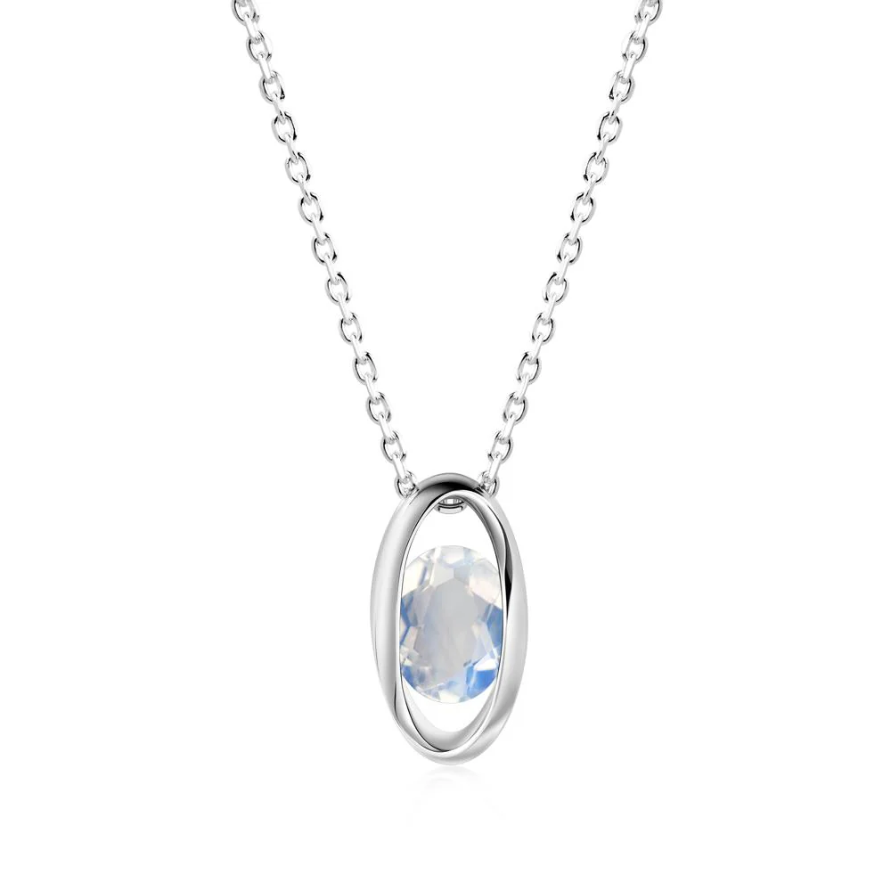 Oval Moonstone Solitaire Pendant - Image 2