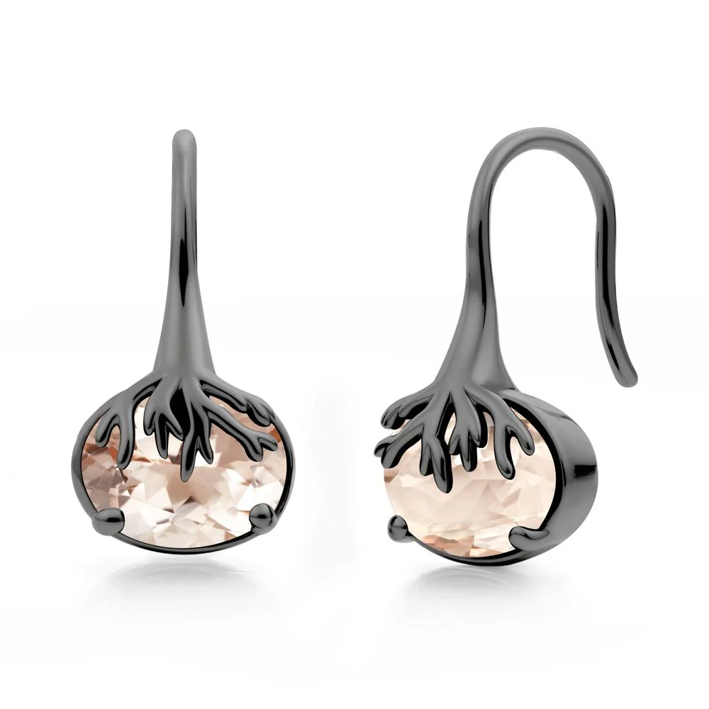 Oval Morganite French Hook Earrings