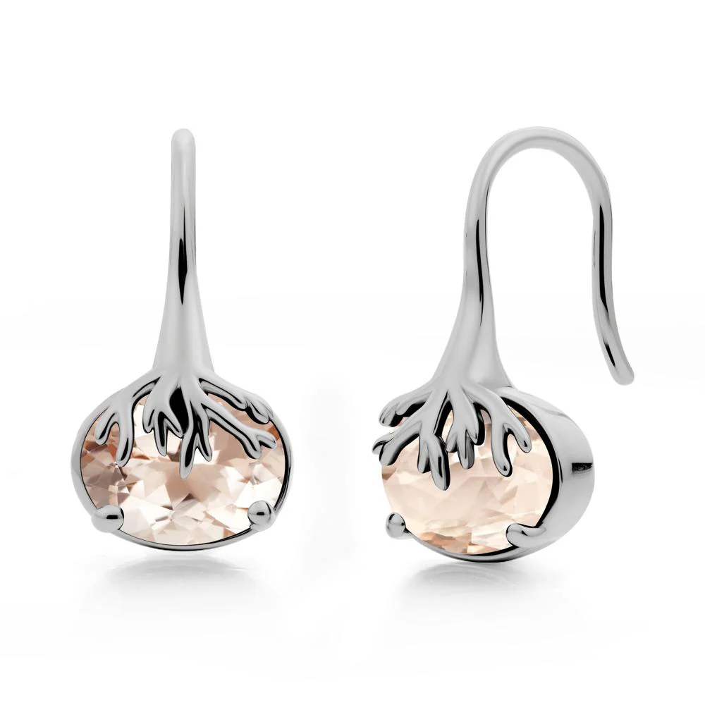 Oval Morganite French Hook Earrings - Image 8