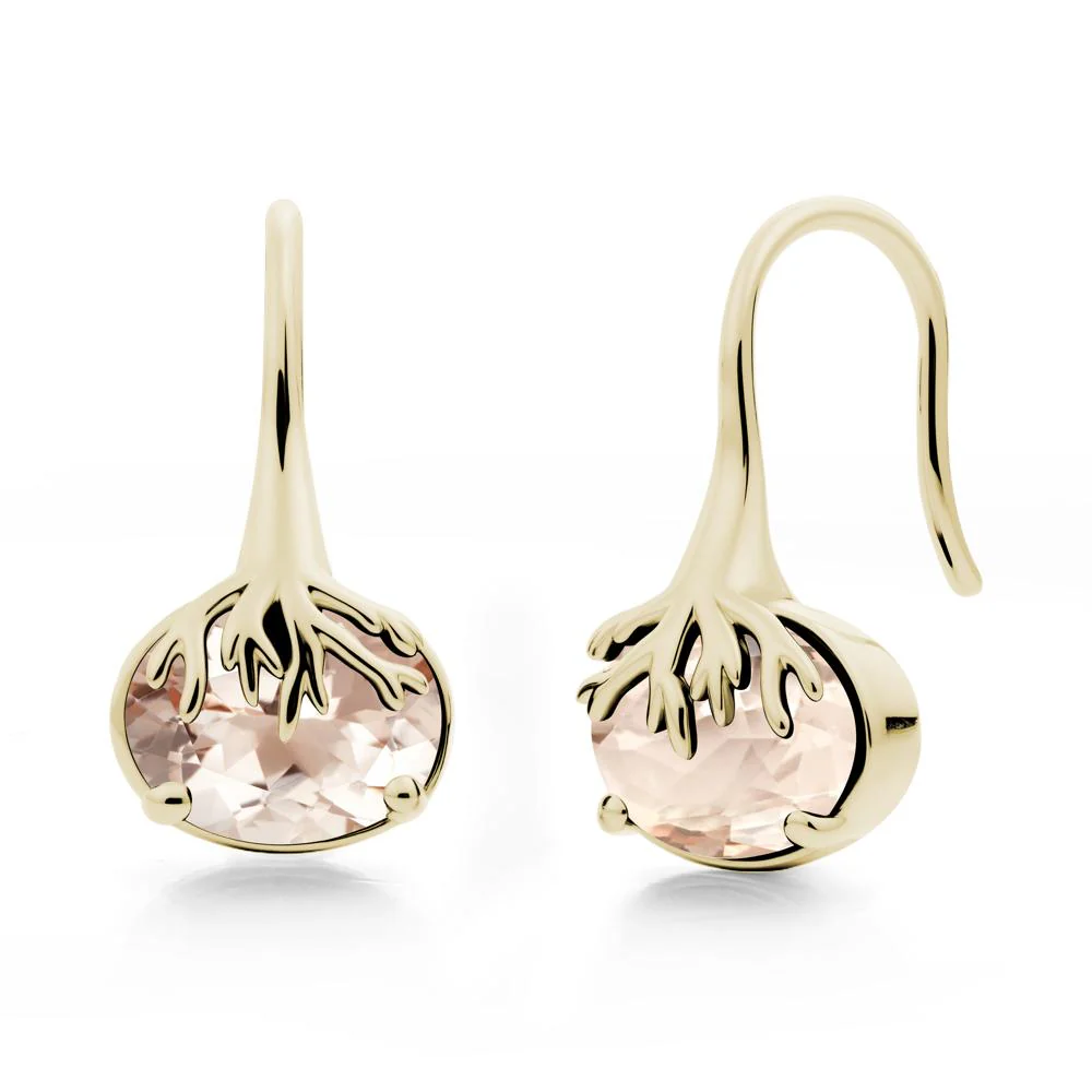 Oval Morganite French Hook Earrings - Image 9