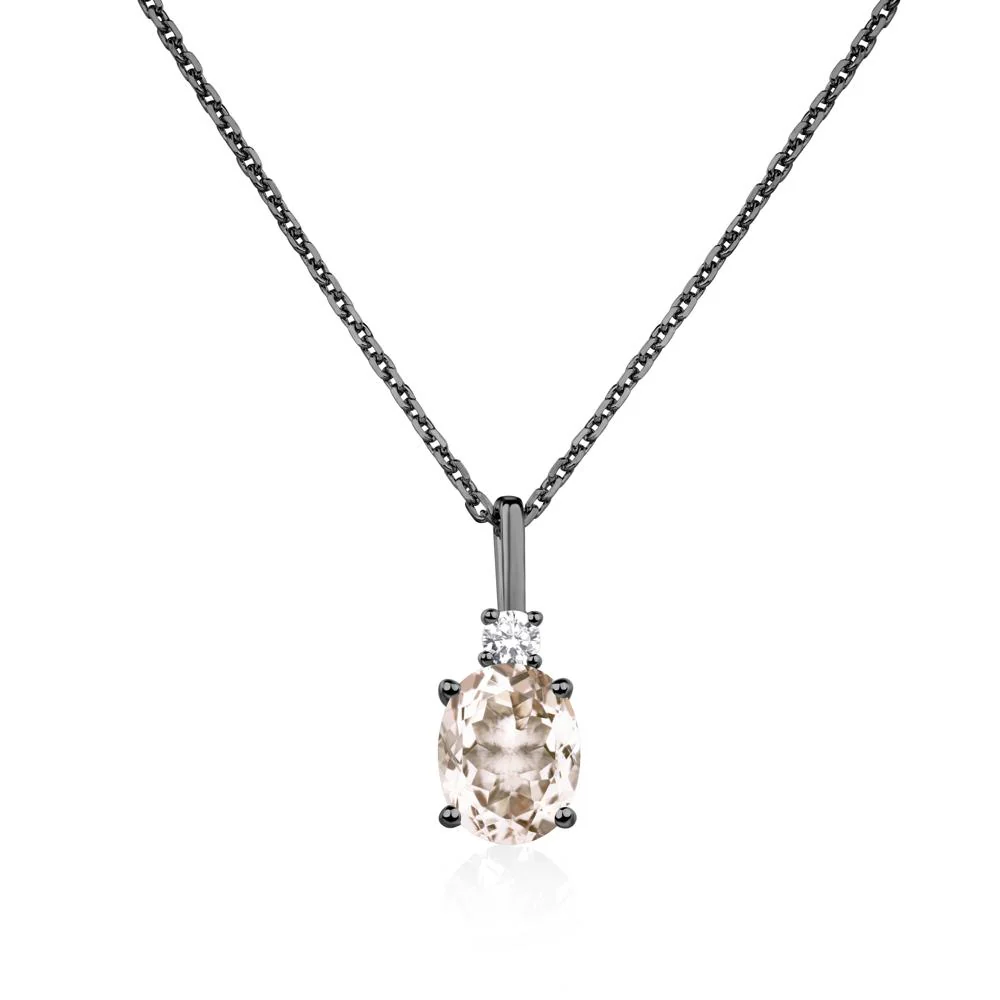 Simple Oval Morganite Necklace - Image 3