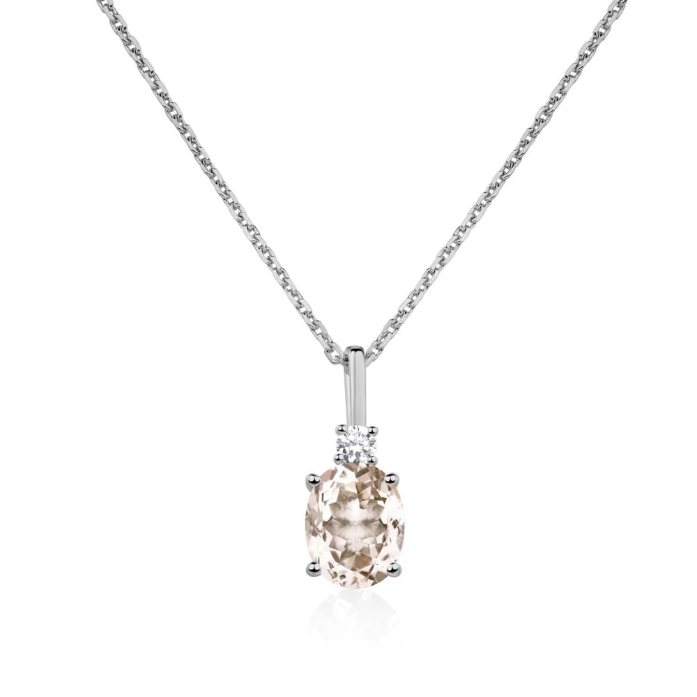 Simple Oval Morganite Necklace - Image 6