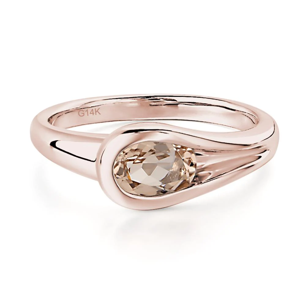 Morganite Simple Oval Engagement Ring