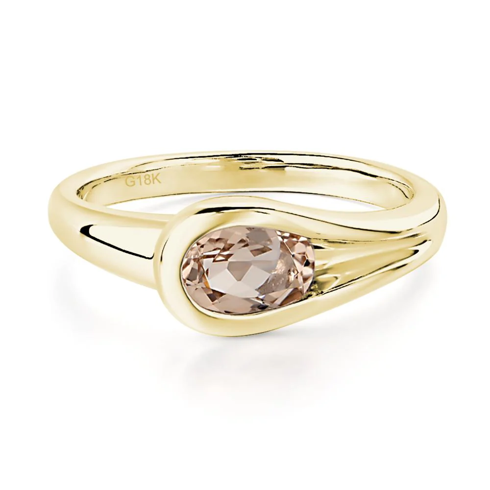 Morganite Simple Oval Engagement Ring - Image 6