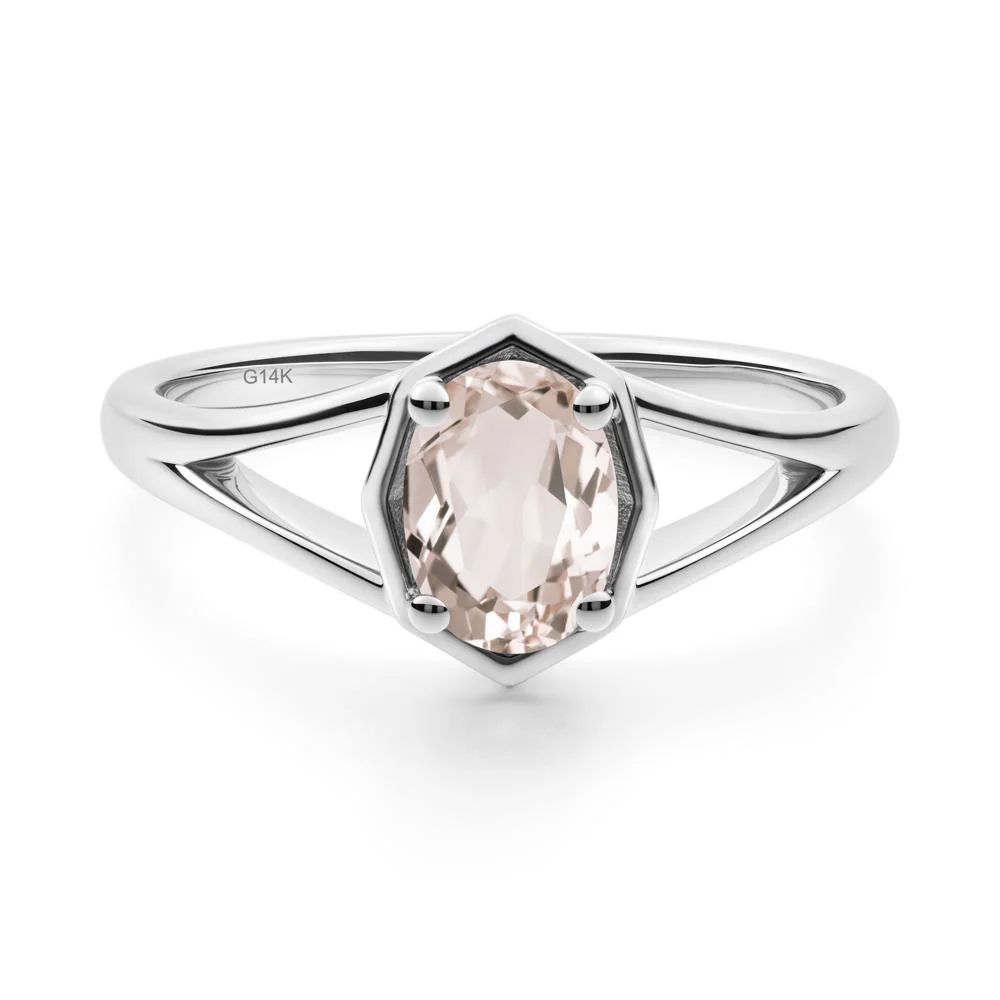 Oval Morganite Split Shank Eengagement Ring - Image 6