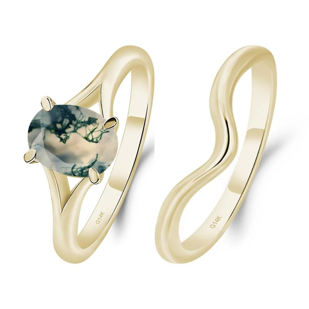 Moss Agate Solitaire Promise Ring - Image 15