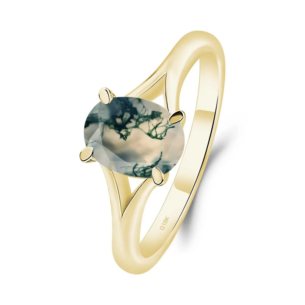 Moss Agate Solitaire Promise Ring - Image 9