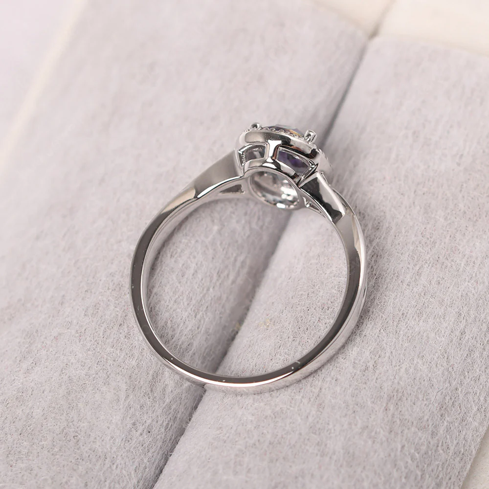 Mystic Topaz Oval Halo Ring - Image 3