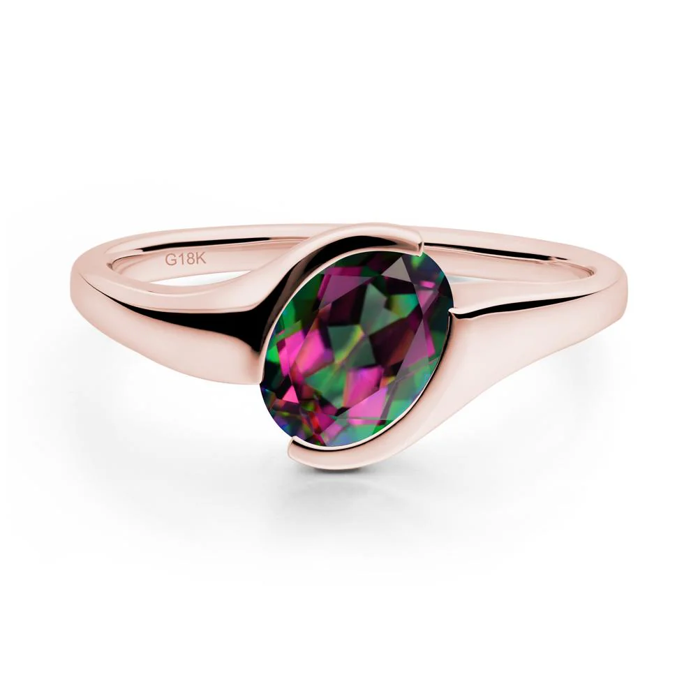 Oval Mystic Topaz Tension Ring - Image 5