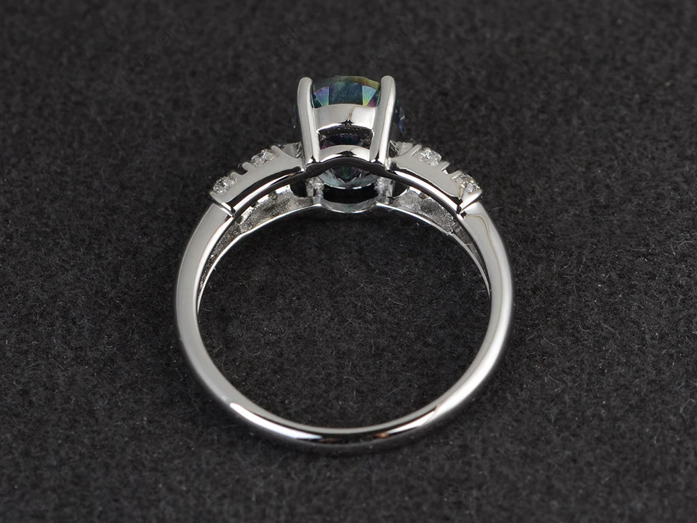 Oval Cut Mystic Topaz Art Deco Ring - Image 3