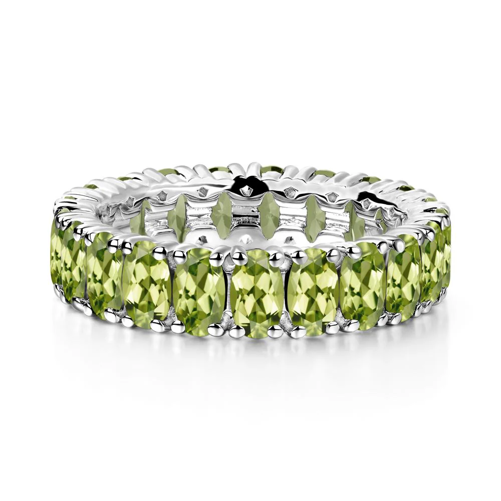 Oval Peridot Eternity Band Ring - Image 4