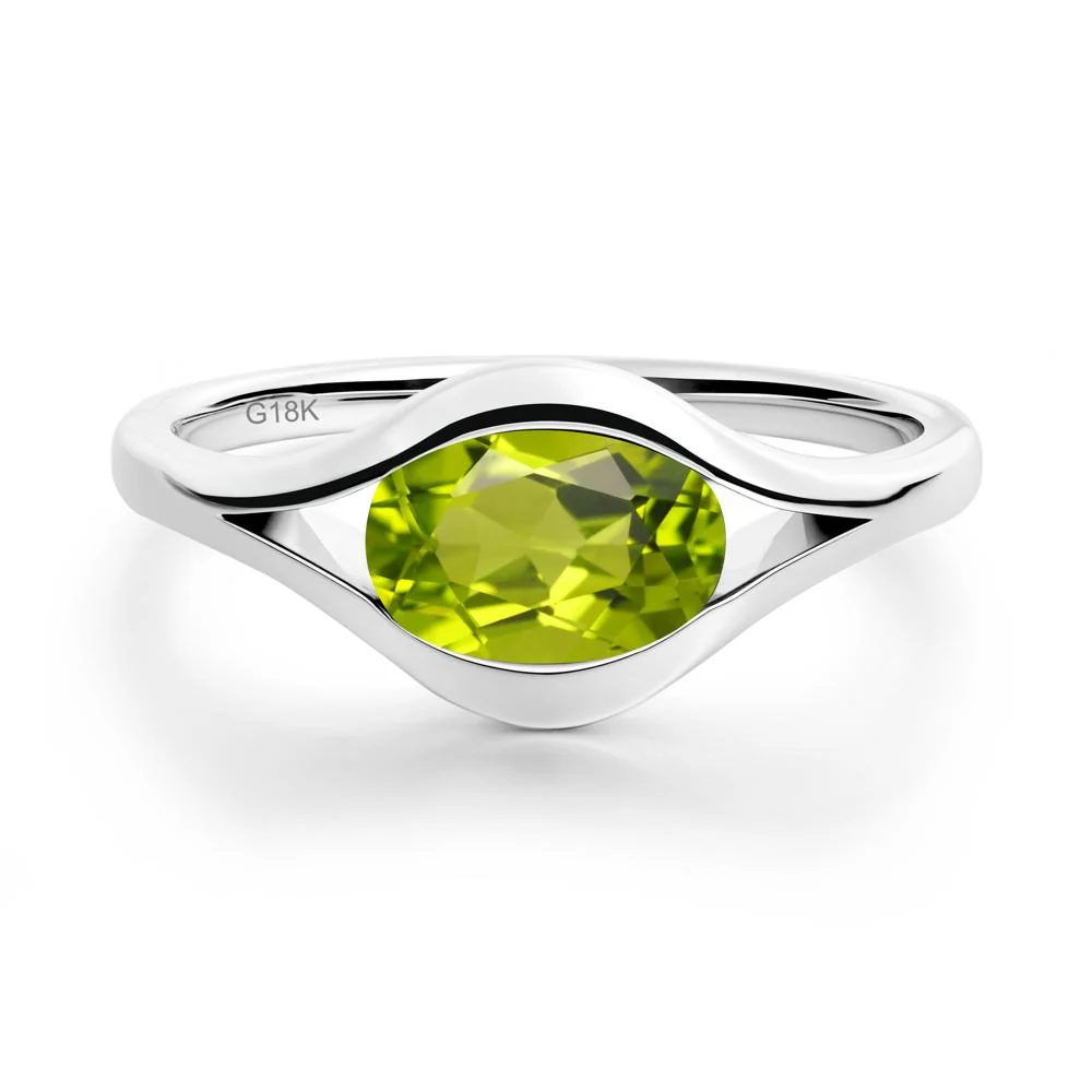 Oval Peridot Evil Eye Ring - Image 5