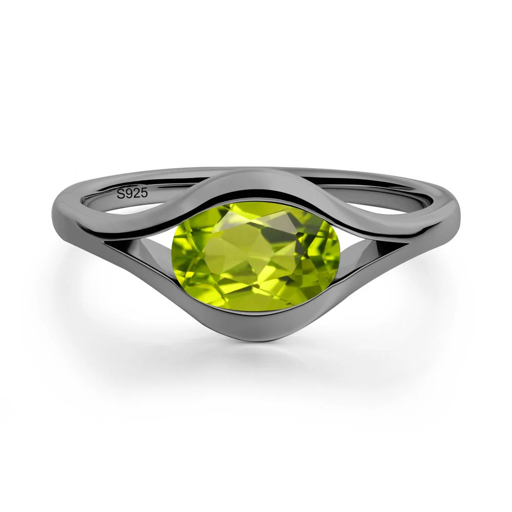 Oval Peridot Evil Eye Ring - Image 7