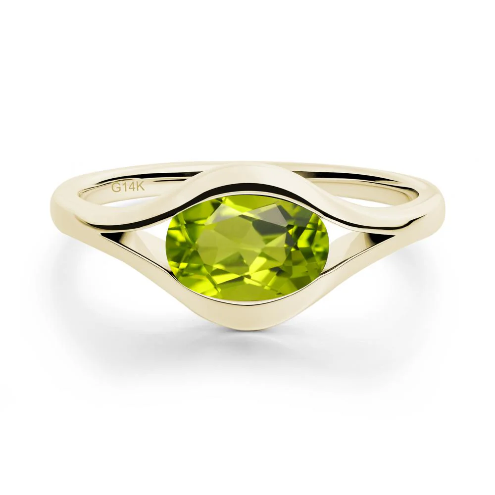 Oval Peridot Evil Eye Ring - Image 9