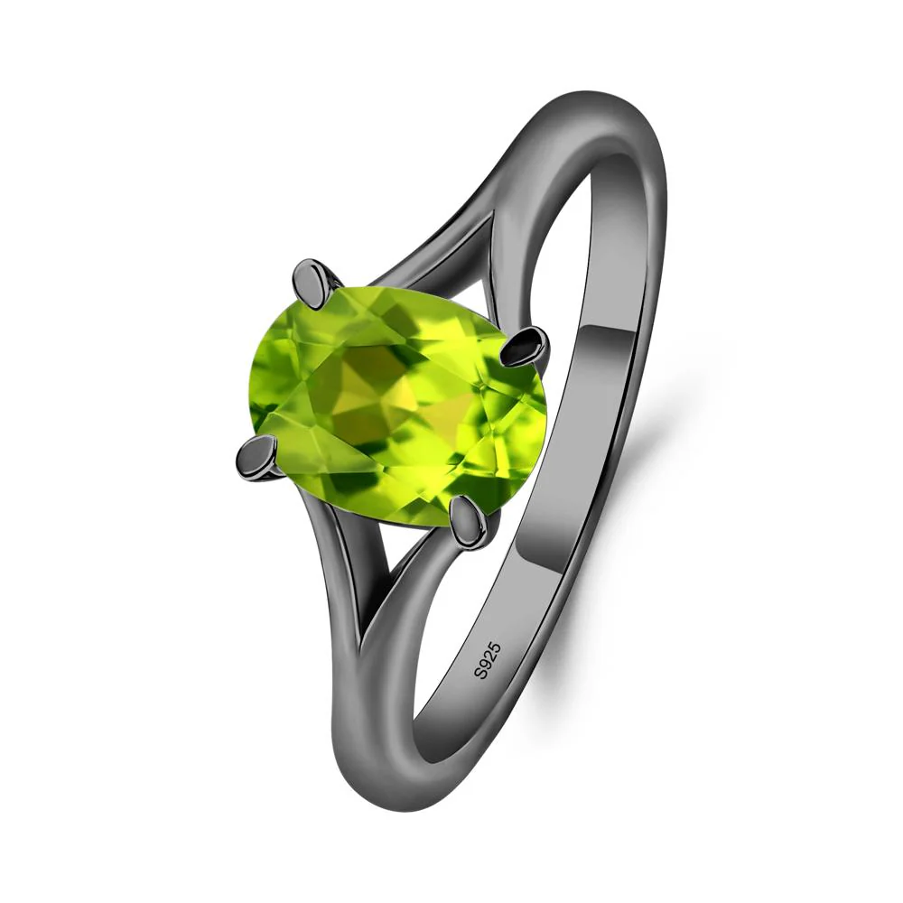 Peridot Split Shank Ring
