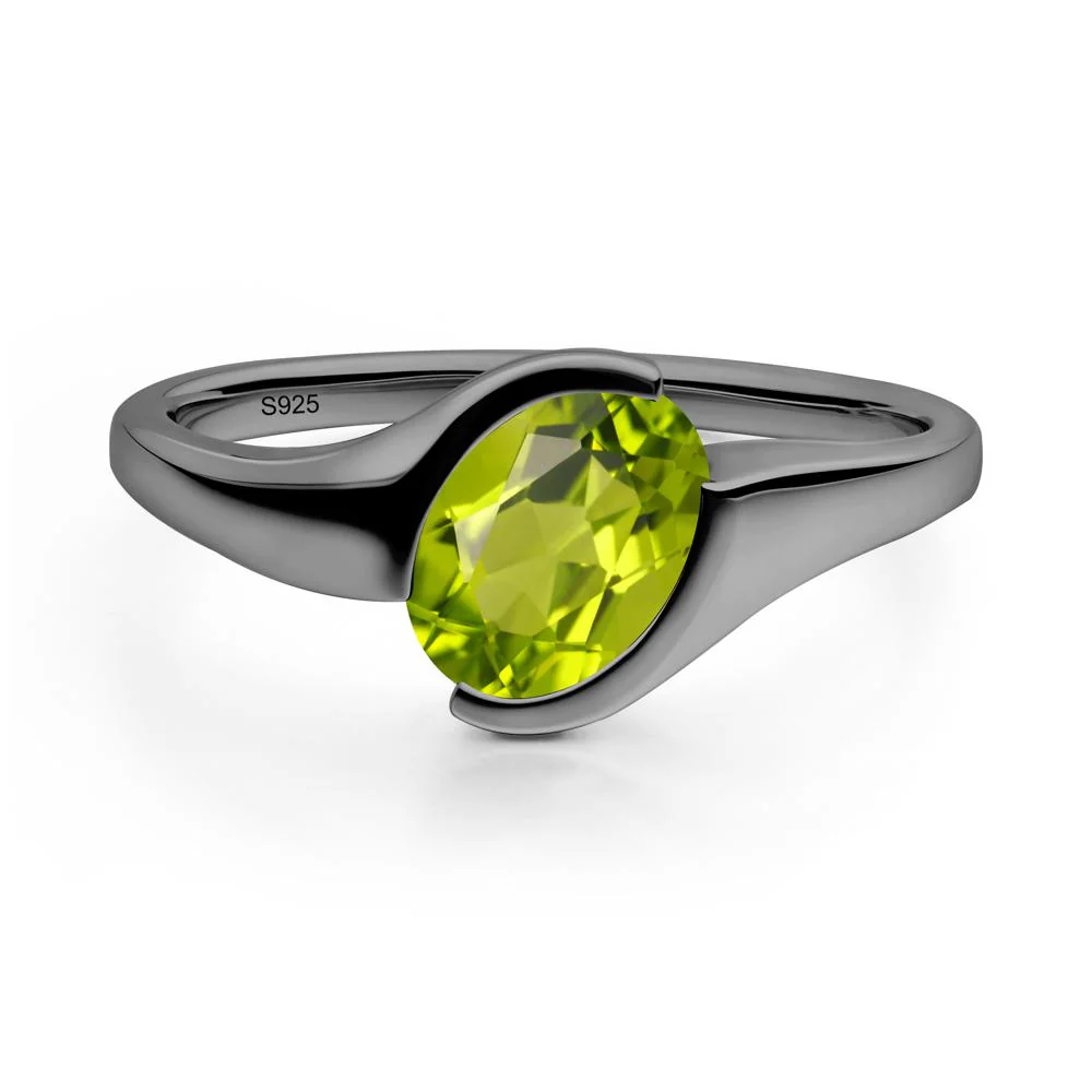 Oval Peridot Tension Ring - Image 6