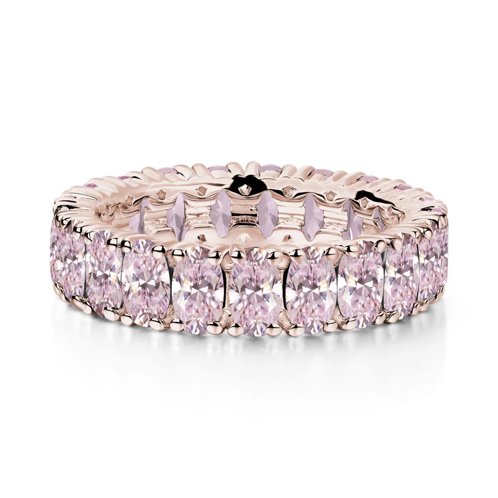 Oval Pink Cubic Zirconia Eternity Band Ring - Image 2