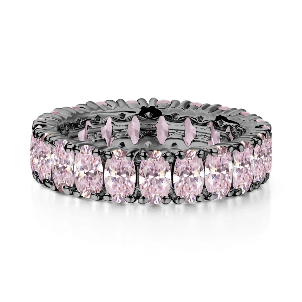 Oval Pink Cubic Zirconia Eternity Band Ring - Image 3